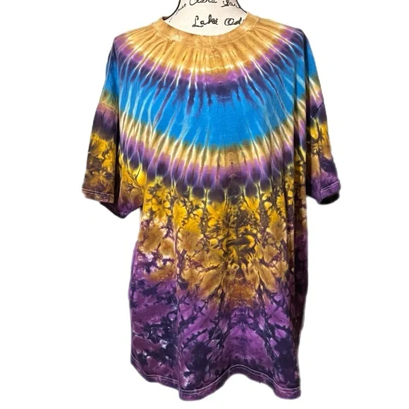 Jammin Dyes Purple/Tan Geodesic Tie-Dye Top Size 2XL - Picture 8 of 8